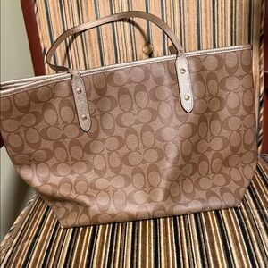 Coach Tan Signature Tote Bag